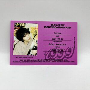 BOYNEXTDOOR Taesan 19.99 Crew Identification Card ID Photocard BND PC Kpop